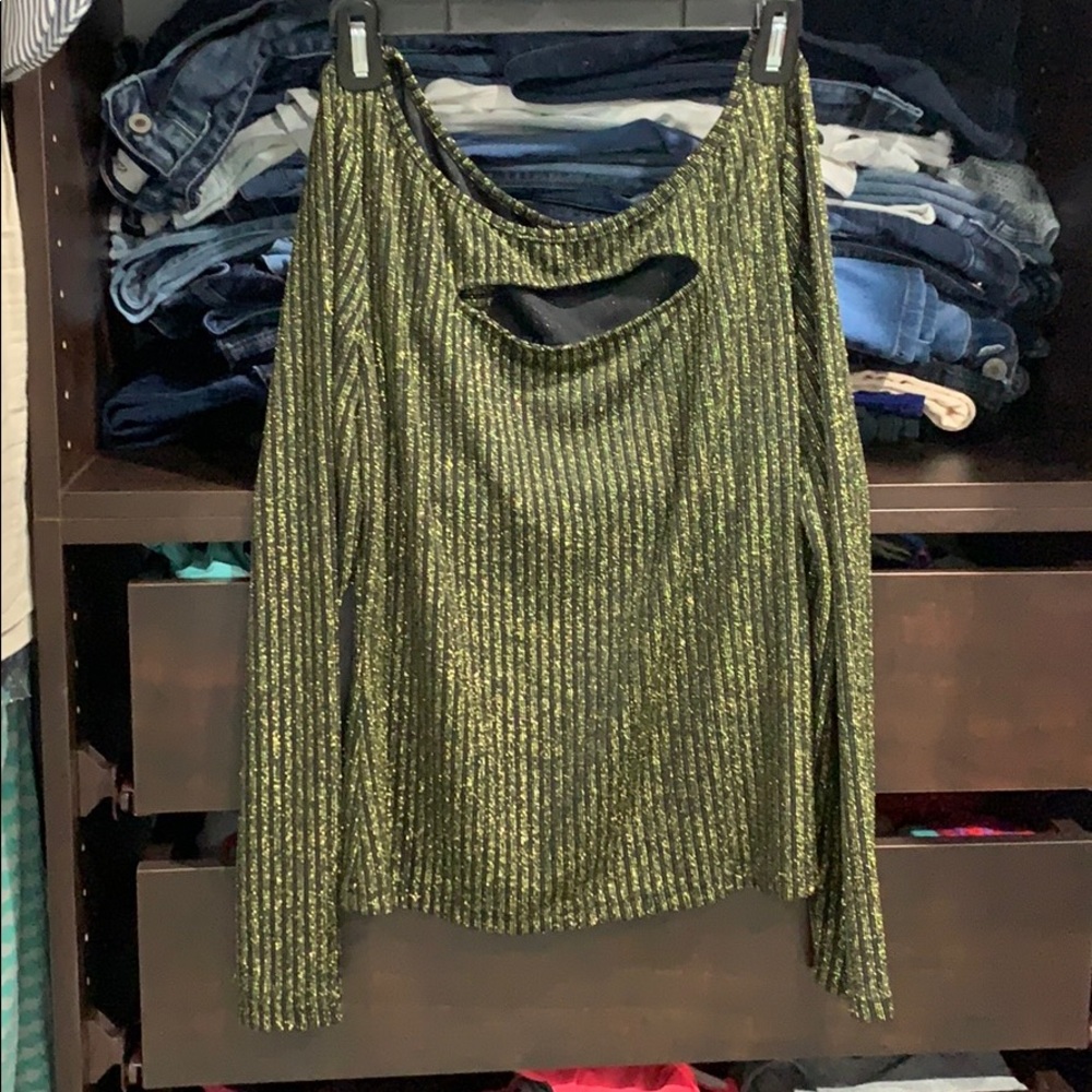 NEW SHEIN Sparkly Festive Blouse